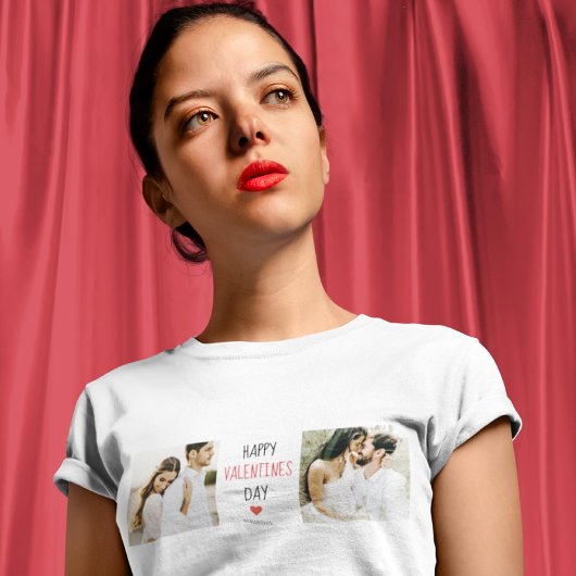 T-shirt Deux photos | Happy Valentines Day |