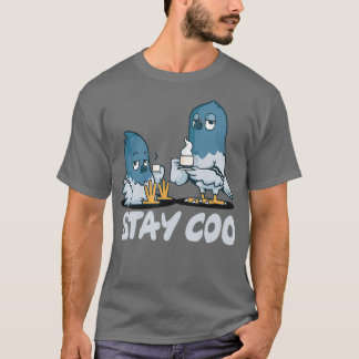 T-shirt Deux Pigeons Cool Restent Coo Birding Design Pour