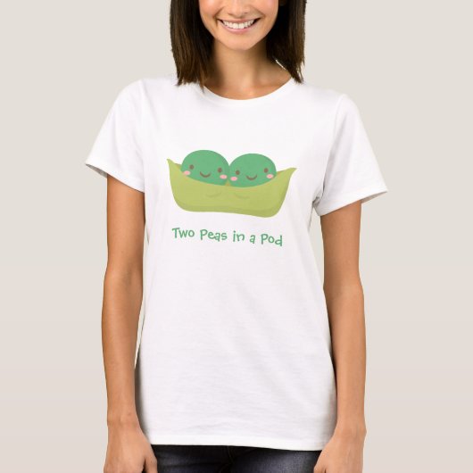 T-shirt Deux pois mignons dans une cosse pour la maman (Devant)