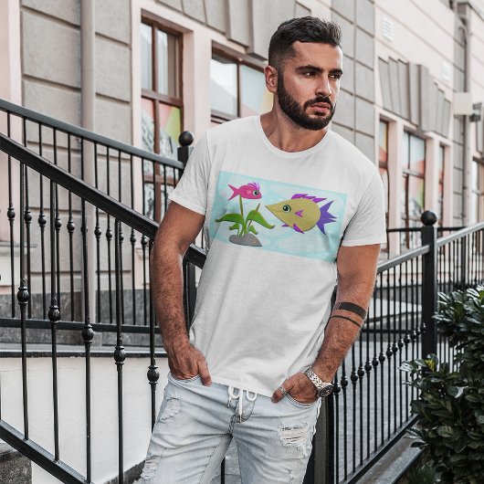 T-shirt Deux poissons colorés
