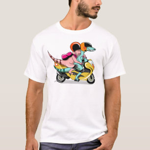 T-shirt Deux Rapporteurs De Dessins De Cartoon Montent Sur