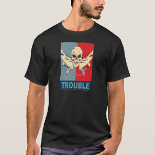 T-shirt Deux requins et un crâne-Double problème