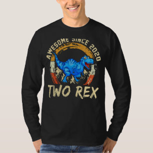 T-shirt Deux Rex 2ème Anniversaire Deuxième Dinosaure 2 An