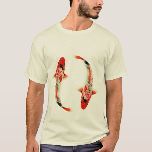T-shirt Deux rouge Koi (Devant)