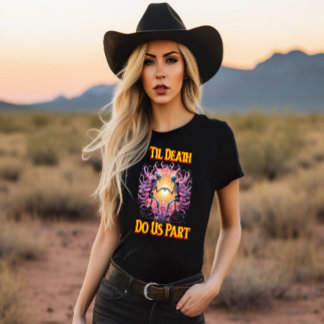 T-shirt Deux Skeletons Tenant Les Mains Jusqu'À La Mort Fa