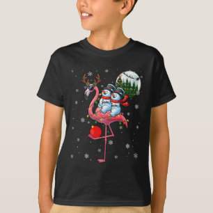 T-shirt Deux Sommets Snowmen À cheval Flamant rose Reindee