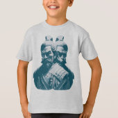 T-shirt Deux Statues Japonaises Samurai Design (Devant)