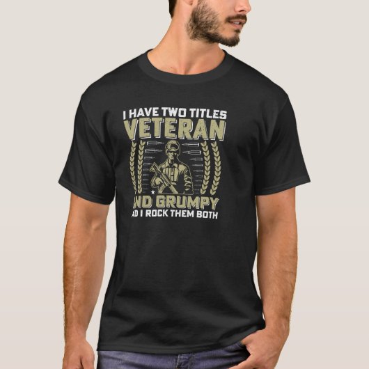 T-shirt Deux titres, anciens combattants et grumpy (Devant)