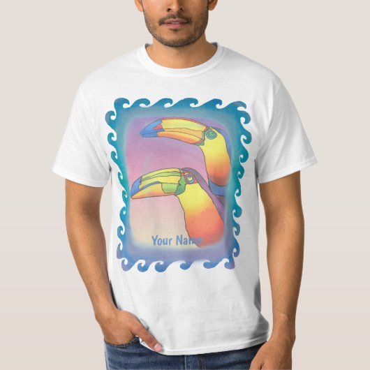 T-shirt Deux toucans ondulés (Devant)