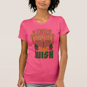T-shirt Deux traditions un souhait Hanoukka Graphic