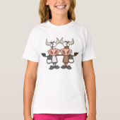 T-shirt Deux vaches de dessin (Devant)
