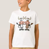 T-shirt Deux vaches de dessin animé (Devant)