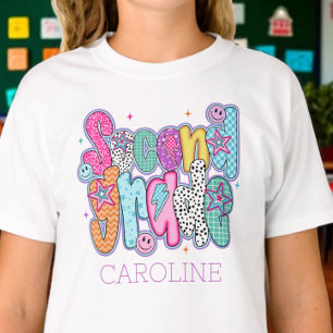 T-shirt Deuxième année premier jour d'école Coquette perso