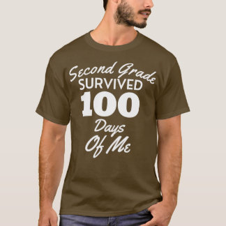 T-shirt Deuxième Année Survécu 100 Jours De Moi Drôle 100è