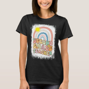 T-shirt Deuxième Classe Arc-en-ciel Bleu Retro Retour à l'