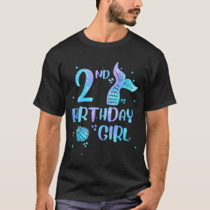 T-shirt Deuxième fille d'anniversaire sirène 2ème tout-pet