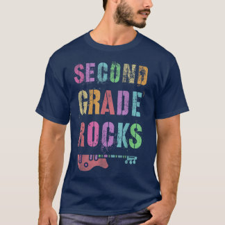 T-shirt DEUXIÈME GRADE ROCKS Enseignant Rockstar 2ème nive