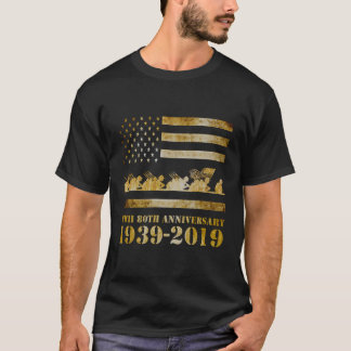 T-shirt Deuxième Guerre Mondiale Ii 80E Anniversaire Ancie