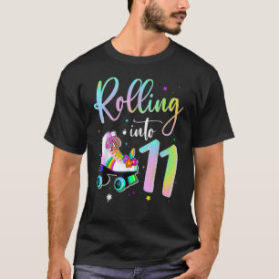 T-shirt Dévaler vers 11 ans Anniversaire Mignonne Fille de