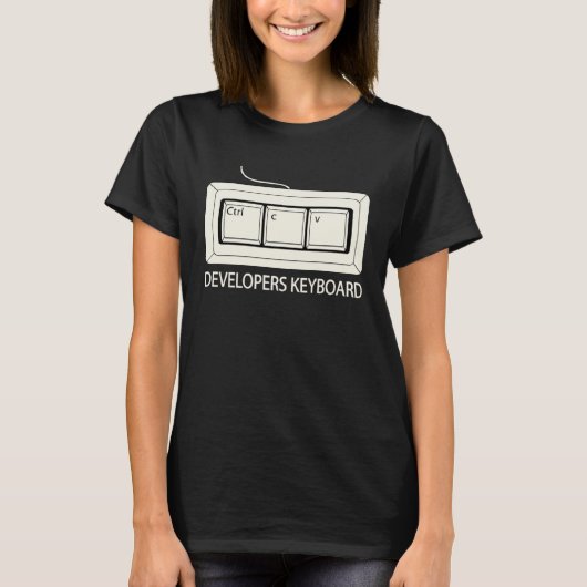 T-shirt Developers Keyboard Front End Developer Web Design (Devant)