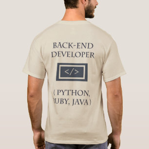 T-shirt développeur avant et arrière