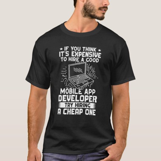 T-shirt Développeur D'Applications Mobiles Essayer D'Embau (Devant)