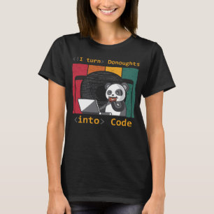 T-shirt développeur de logiciels web doughnut donuts panda