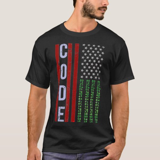 T-shirt Développeur Logiciel Pour Coder Et Hacker Avec USA (Devant)