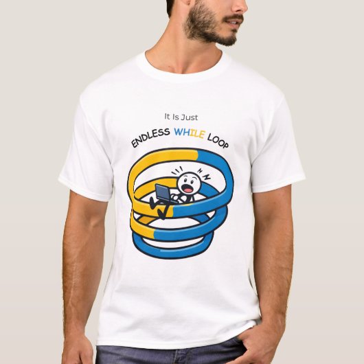 T-shirt Développeur Python conscient de la boucle sans fin (Devant)