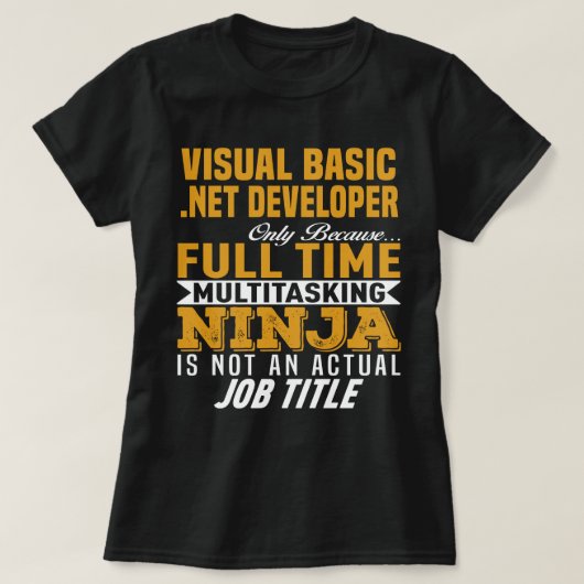 T-shirt Développeur Visual Basic .NET (Design devant)