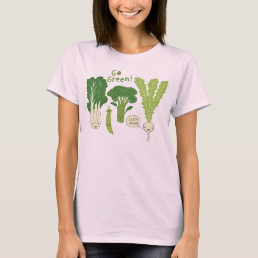 T-shirt DEVENEZ ÉCOLO ! Légumes verts feuillus | Légumes m (Devant)
