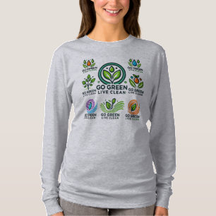 T-shirt Devenez écolo, Vider Propre Basique Long Manches