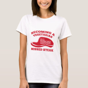 T-shirt Devenir Végétarien Est Un Verre Manqué Énorme
