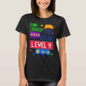 T-shirt Déverrouillé J'ai atteint le niveau 9 Arcade 9e an (Devant)