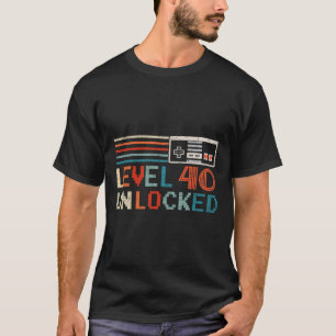 T-shirt Déverrouillé Niveau 40 Anniversaire de jeu vidéo g
