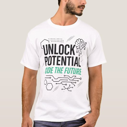 T-shirt Déverrouiller le futur code potentiel (Devant)