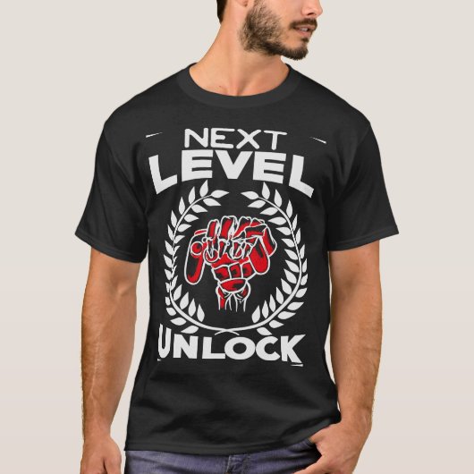 T-shirt Déverrouiller le niveau suivant Joystick Jeux vidé (Devant)
