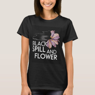 T-shirt Déversement noir et fleur