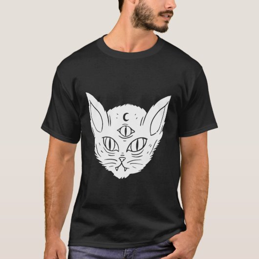 T-shirt Devil Chat Witchcraft Wicca Occult Witch Ésotériqu (Devant)