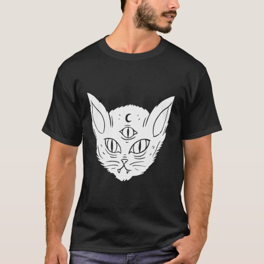 T-shirt Devil Chat Witchcraft Wicca Occult Witch Ésotériqu (Devant)