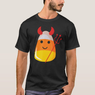 T-shirt Devil Costume De Corne De Bonbons Les Puns D'Hallo