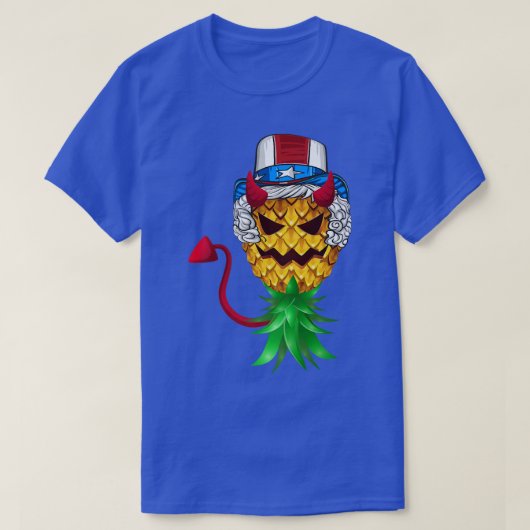 T-shirt Devil Oncle Sam Casquette Upside Down Pineappy 4th (Design devant)