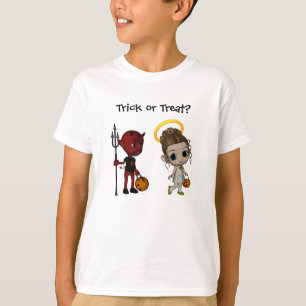 T-shirt Devil ou Angel Trick ou Treat Halloween