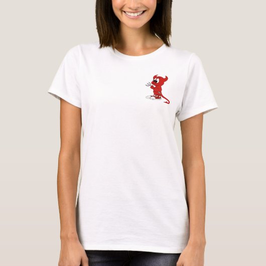 T-shirt Devil Red Demon Cartoon Satan Evil Hell Heure (Devant)