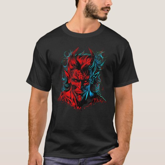 T-shirt Devil Red Hell Demon Asmodeus (Devant)