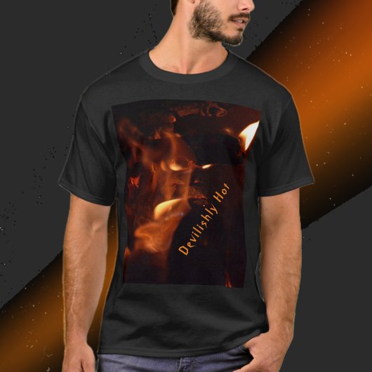T-shirt Devilish Burning Flames Photographique personnalis
