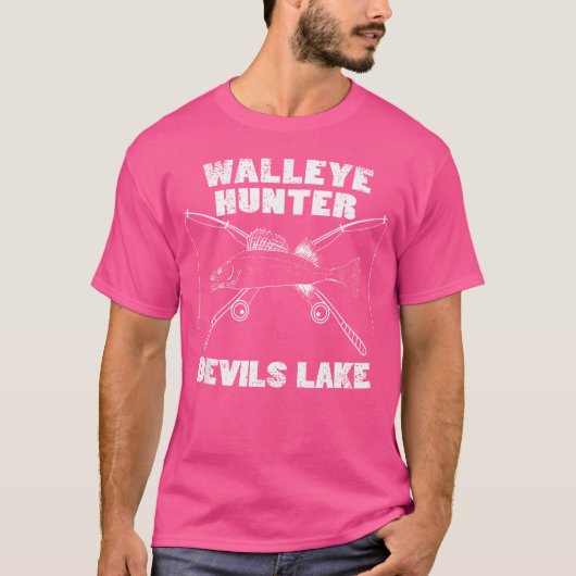 T-shirt Devils Lake Walleye Hunter Pêche Rod Pêche Le (Devant)