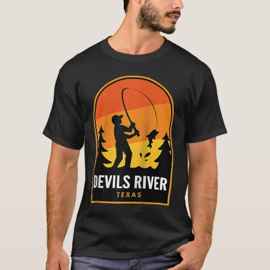 T-shirt Devils River Texas Fishing Raglan (Devant)
