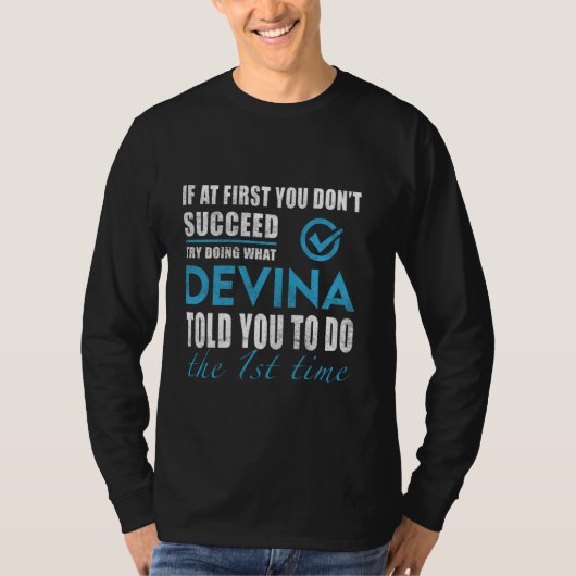 T-shirt Devina Name - Essayez Ce Que Devina Vous A Dit De (Devant)