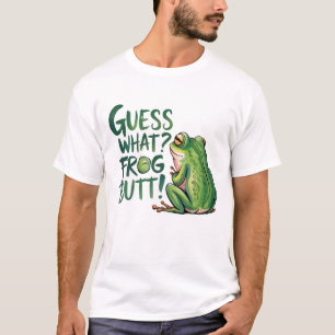 T-shirt "Devine quoi cul de grenouille" Blague drôle et id